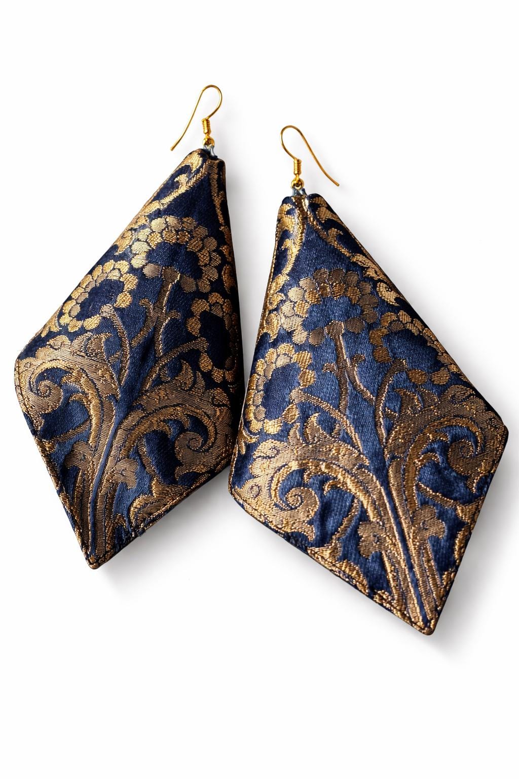 Brocade Earrings Statement, Handmade Lightweight Fabric Boho Jewelry for Women, Gift